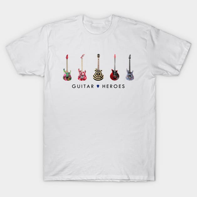 Guitar Heroes Collection T-Shirt by JJW Clothing